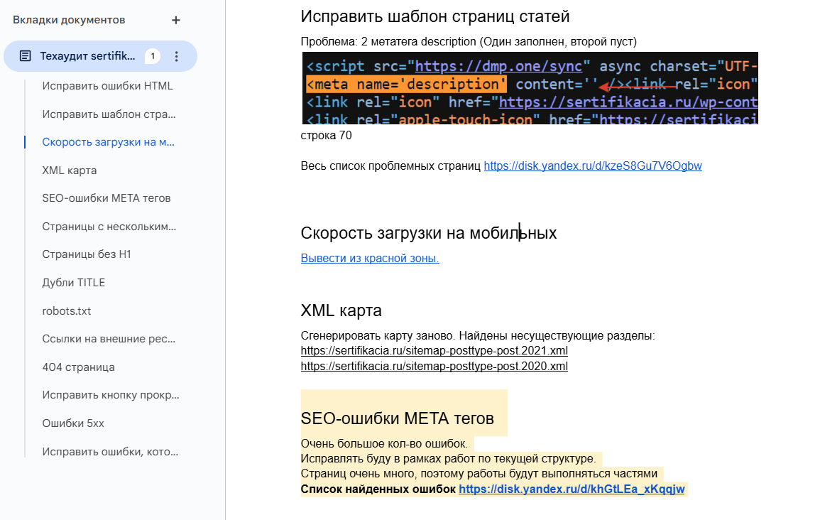 Динамика роста переходов из Яндекса